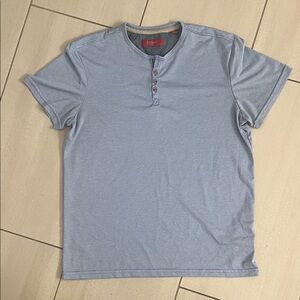 Men's Light Blue Short Sleeve Henley